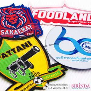 ป้ายทอดามาคตัดเลเซอร์ Die Cut Woven Label