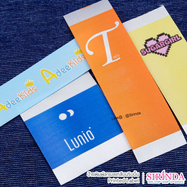 ป้ายพิมพ์ลาเบลเทสีบนริบบิ้น