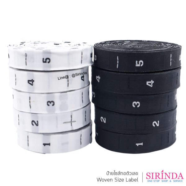 ป้ายไซส์เสื้อทอตัวเลข Woven Size Label 2